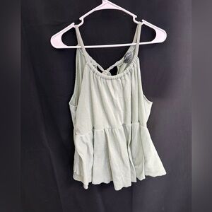 ARULA Light Green Peplum Camisole